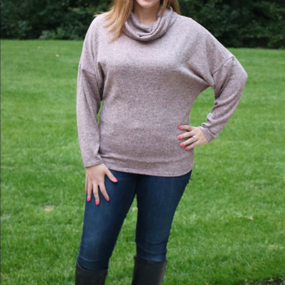 Blush Cowl Neck Sweater